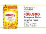 Oferta de Detergente Rindex en polvo flores x 5 kg por $38990 en Metro