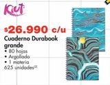 Oferta de Cuaderno Durabook grande • 80 hojas • Argollado • 1 materia por $26990 en Metro