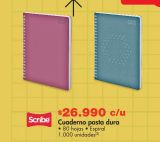 Oferta de Cuaderno pasta dura • 80 hojas • Espiral por $26990 en Metro