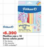 Oferta de Plastilina caja x 10 barras colores pastel • No tóxica • No mancha por $6390 en Metro