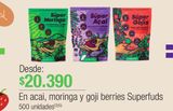 Oferta de  acai, moringa y goji berries Superfuds por $20390 en Jumbo