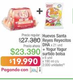 Oferta de Huevos Santa Reyes Reyecitos 21un+ Yogurt Yagur x 6un 190ml por $23390 en Jumbo