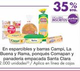 Oferta de En esparcibles y barras Campi, La Buena y Rama, ponqués Comapan y panadería empacada Santa Clara en Metro