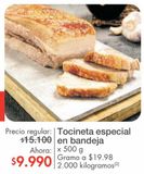 Oferta de Tocineta especial en bandeja x 500 g por $9990 en Metro