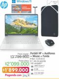Oferta de Portátil HP + Audífonos + Mouse + Funda  por $1899000 en Jumbo