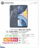 Oferta de Moto G22 128 GB por $679900 en Jumbo