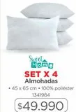 Oferta de Almohadas Sweet Home x4 por $49990 en Easy