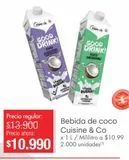 Oferta de Bebida de coco Cuisine & Co x 1L por $10990 en Metro