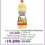 Oferta de Aceite Diana Vitaminas x 2000ml por $19890 en Metro