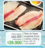 Oferta de Filete de tilapia congelada Ancla y Viento x 650 g por $39900 en Jumbo