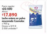 Oferta de Leche entera en polvo azucarada Cosmolac x 900 g por $17890 en Metro