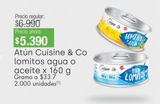 Oferta de Atún Cuisine & Co lomitos agua o aceite x 160g por $5390 en Jumbo