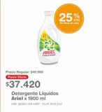 Oferta de Detergente Líquidos Ariel x 1900 ml por $37420 en Makro