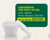 Oferta de CONTENEDOR CON TAPA X 20 Uds. por $27520 en Makro