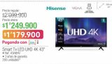 Oferta de Smart tv Hisense por $1179900 en Jumbo