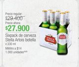 Oferta de Sixpack cerveza Stella Artois botella x 330ml por $27900 en Jumbo