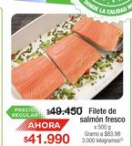 Oferta de Filete de salmón fresco x 500g por $41990 en Jumbo