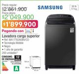 Oferta de Lavadora carga superior Samsung por $1899900 en Jumbo