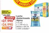 Oferta de Leche deslactosada Alpina x 6 und x 1.100 ml c/u por $27990 en Metro