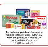 Oferta de Pañales, pañitos húmedos e higiene infantil Huggies, Kotex, kleenex, plenitud y toallas de cocina Scott Duramax en Metro