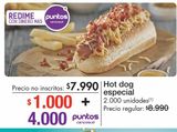 Oferta de Hot dog especial por $7990 en Metro