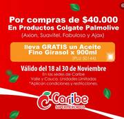 Oferta de Caribe Supermercados | Lleva gratis Aceite fino Girasol | 22/11/2022 - 30/11/2022